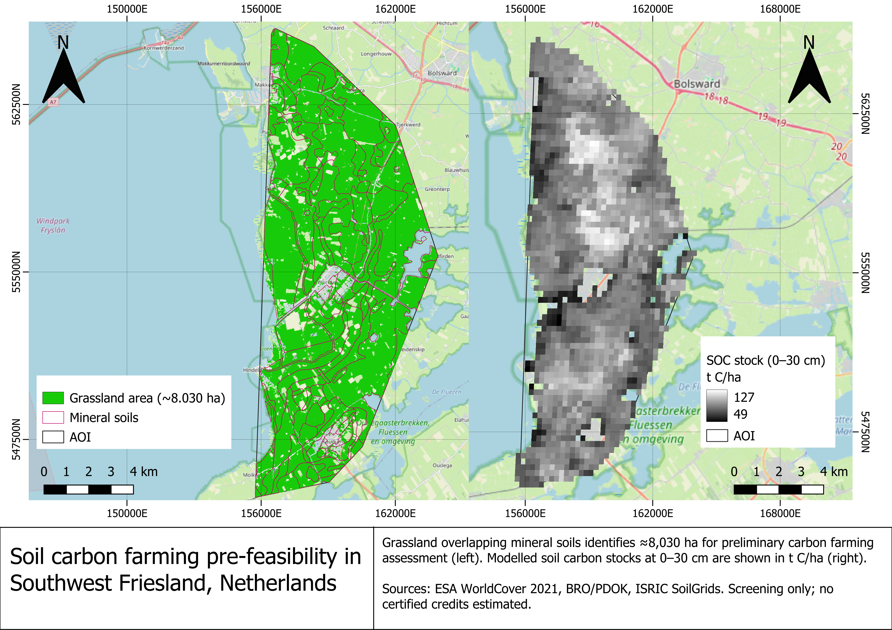 Grassland screening and soil organic carbon stocks in Southwest Friesland